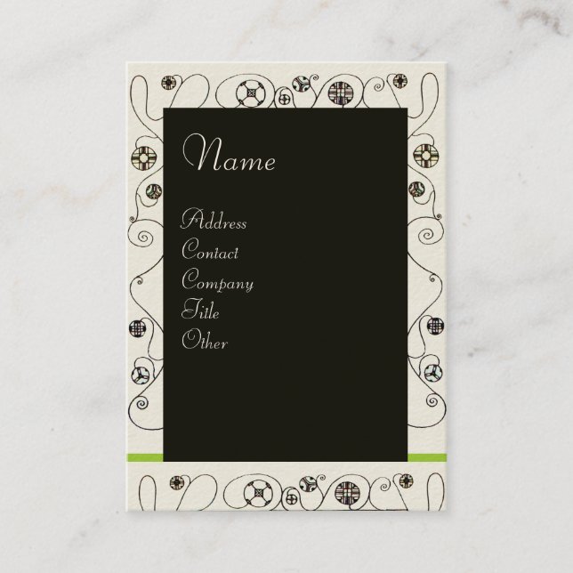Carte De Visite MAGIE DU PRINTEMPS rouge vif noir blanc vert (Devant)