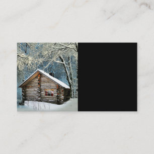 Carte De Visite Magie hivernale Rustique Cabine de billes