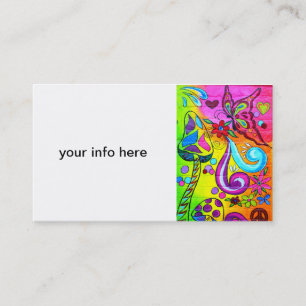 carte de visite magique hippie de champignon