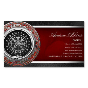 Carte De Visite Magnétique [001] Vegvisir - Viking Silver Magic Runic Compass