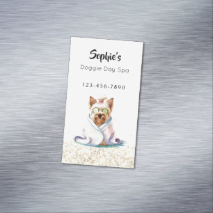 Carte De Visite Magnétique Adorable Institut de Beauté pour Chiens Gâtés
