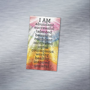 Carte De Visite Magnétique Affirmations positives Rainbow 