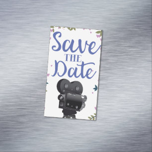 Carte De Visite Magnétique Appareil Photo de Film de Mariage Save The Date