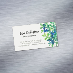 Carte De Visite Magnétique Aquarelle de bleuet peinte