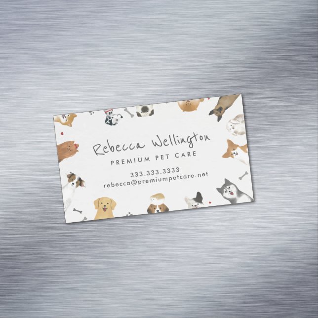 Carte De Visite Magnétique Aquarelle mignonne Animaux Chiens Animaux Animaux  (In Situ)