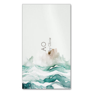 Carte De Visite Magnétique Aquarelle vert turquoise
