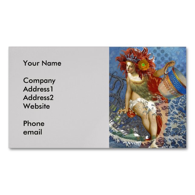 Carte De Visite Magnétique Aquarius Mermaid Bleu gothique (devant)