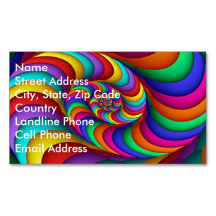 Carte De Visite Magnétique Arc-en-ciel Spiral Abstrait Fine Fractal Art
