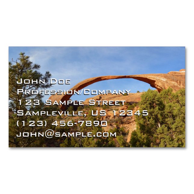 Carte De Visite Magnétique Arc paysager au Parc national des Arches (devant)