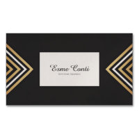 Art Déco Moderne Or Blanc Chevron Noir