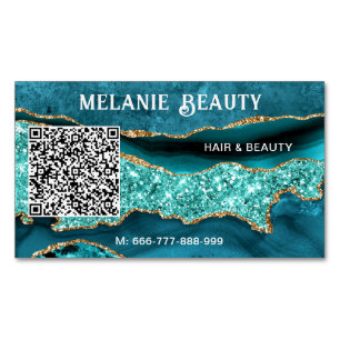 Carte de visite magnétique avec code QR et paillet