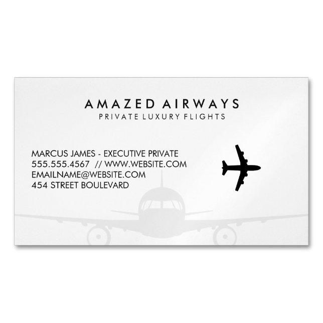 Carte De Visite Magnétique Avion | Vols (devant)