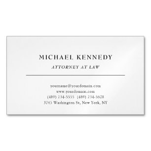 Carte De Visite Magnétique Avocat de droit minimaliste classique Pro