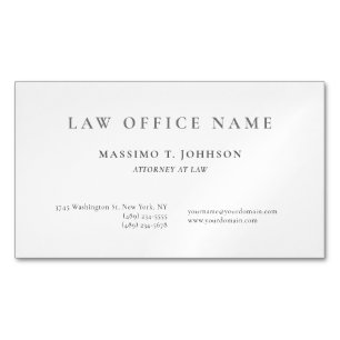 Carte De Visite Magnétique Avocat minimaliste classique 