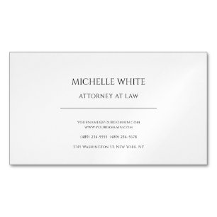 Carte De Visite Magnétique Avocat Minimaliste Professionnel