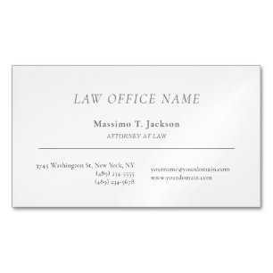 Carte De Visite Magnétique Avocat minimaliste professionnel droit juriste bur