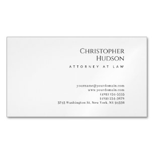 Carte De Visite Magnétique Avocat minimaliste simple et discret
