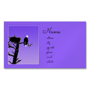 Carte De Visite Magnétique Bald Eagle at Sunset - Art original de la faune