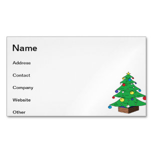 Carte De Visite Magnétique Bande dessinée décorée d'arbre de Noël
