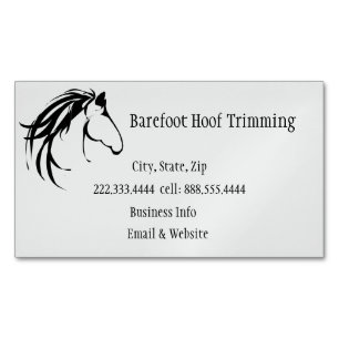 Carte De Visite Magnétique Barefoot Hoof Trimming Classic Horse Logo