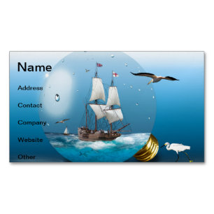 Carte De Visite Magnétique Bateau dans une ampoule