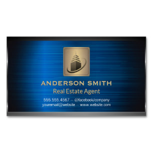 Carte De Visite Magnétique Bâtiment Sky Scraper   Arrière - plan métallique b