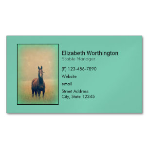Carte De Visite Magnétique Bay Horse Standing