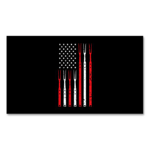 Carte De Visite Magnétique BBQ Chemise Pour Hommes Papa Cadeau Patriotique