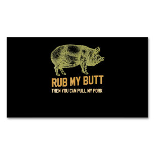 Carte De Visite Magnétique BBQ  Cochon De Grill BBQ Funny Porc Id Fumée Rôtie