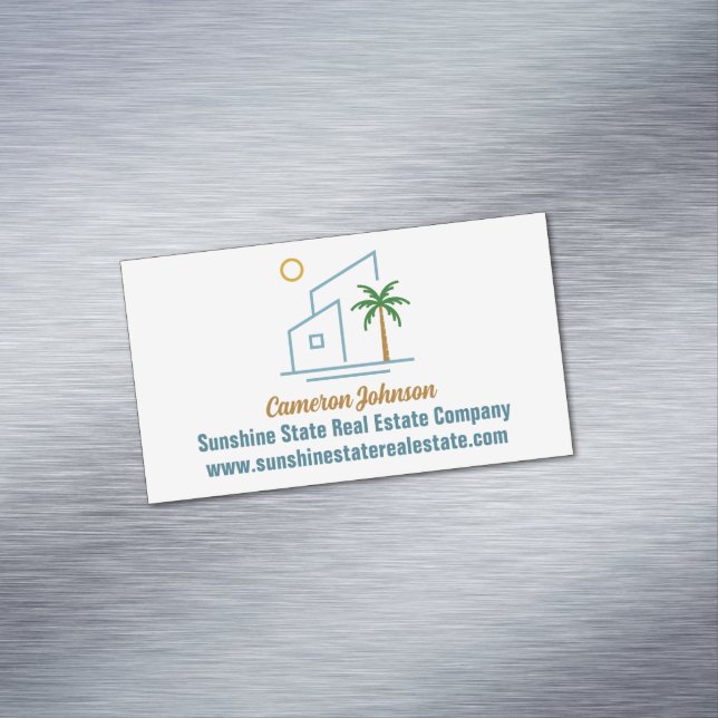 Carte De Visite Magnétique Beach Real Estate Company Coastal Realtor (In Situ)