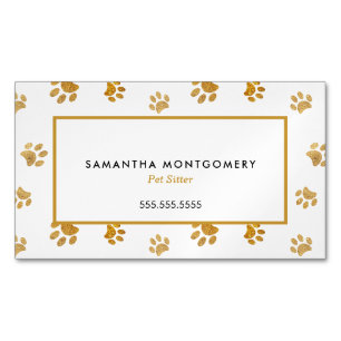 Carte De Visite Magnétique Black White Gold Parties scintillant Empreintes de