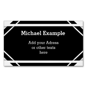 Carte De Visite Magnétique Blancs Narrow Stripes + votre backgr. & texte