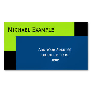Carte De Visite Magnétique Blocage couleur Arrière - plan - vert et bleu ress