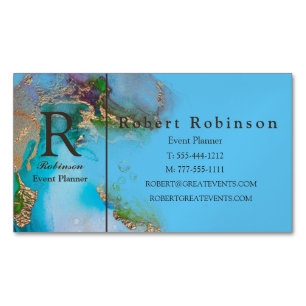 Carte De Visite Magnétique Blue Green Sky Blue personnalisé professionnel Pur