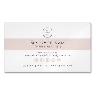 Carte De Visite Magnétique Blush Rose Chic Féminin Petite Entreprise