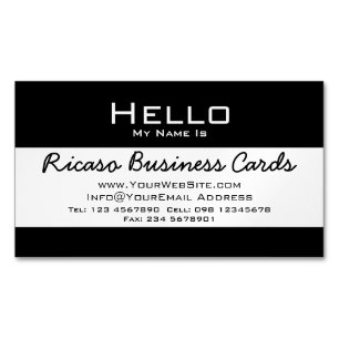 Carte De Visite Magnétique Bonjour mon nom est