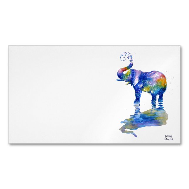 Carte De Visite Magnétique Bonne aquarelle d'éléphant  (devant)
