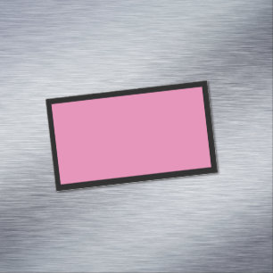 Carte De Visite Magnétique Bordure simple rose vierge et noire
