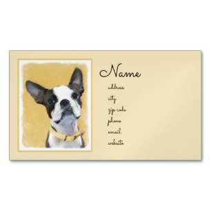 Carte De Visite Magnétique Boston Terrier Peinture - Cute Original Chien Art