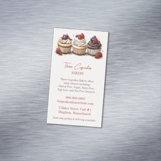 Carte De Visite Magnétique Boulangerie Cupcakes (In Situ)