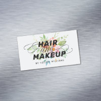 Bouquet de fleurs coloré sur cheveux bleus et maqu