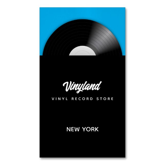 Carte De Visite Magnétique Boutique vinyle (devant Vertical)