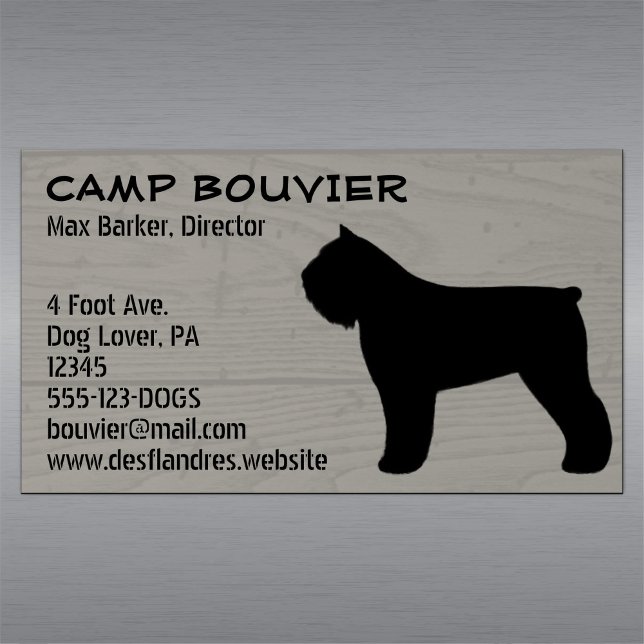 Carte De Visite Magnétique Bouvier des Flandres Silhouette Grain (Créateur téléchargé)