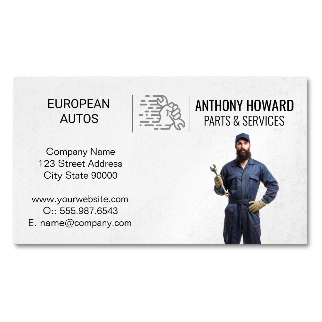 Carte De Visite Magnétique Broche de retenue mécanique automatique | Services (devant)