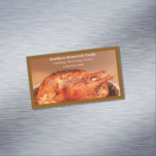 Carte De Visite Magnétique Brown Homestyle Cuisiné Turquie Aliments préparés