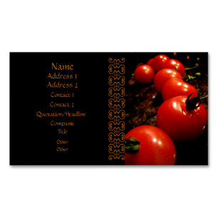 Carte De Visite Magnétique Brun élégant de noir de tomate rouge