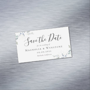 Carte De Visite Magnétique BUDGET Eucalyptus Mariage Enregistrer La Date Entr