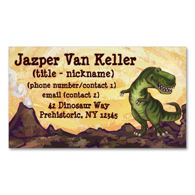 Carte De Visite Magnétique Cadeaux et accessoires Tyrannosaurus (devant)