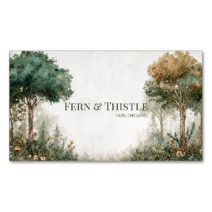 Carte De Visite Magnétique Cadre élégant en or rustique forestier