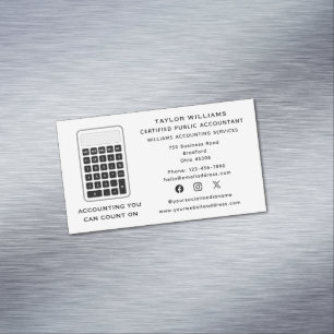 Carte De Visite Magnétique Calculatrice comptable Argent Acututure médias soc
